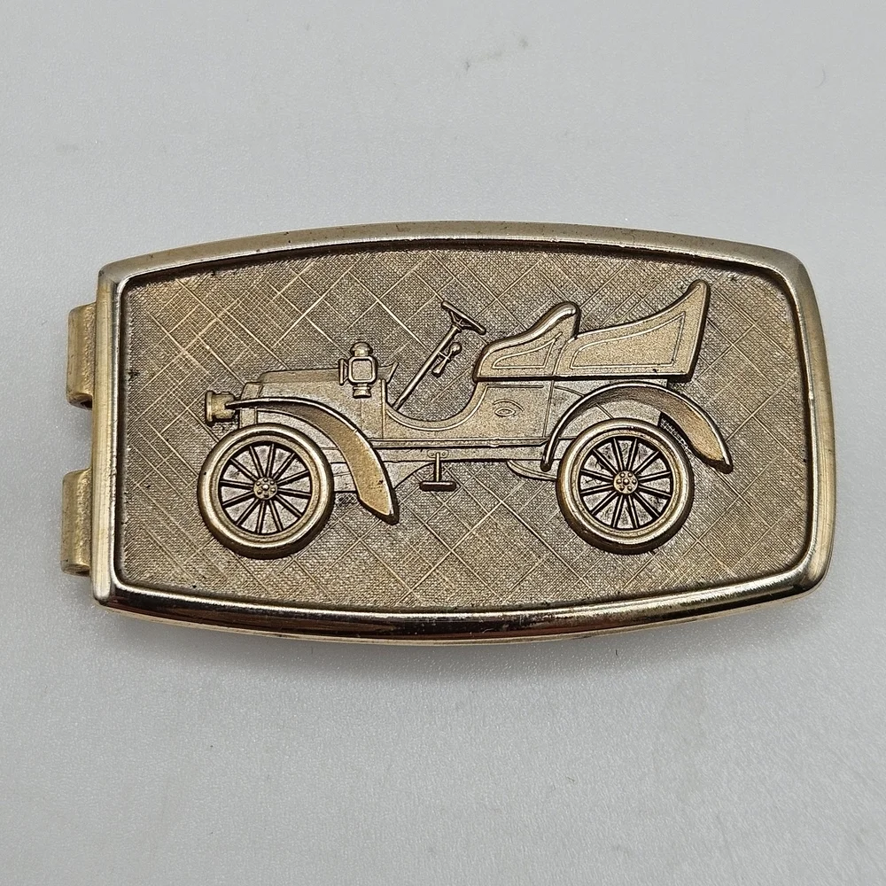 VINTAGE Anson Ford Model A Antique Classic Car Gold Tone Money Clip